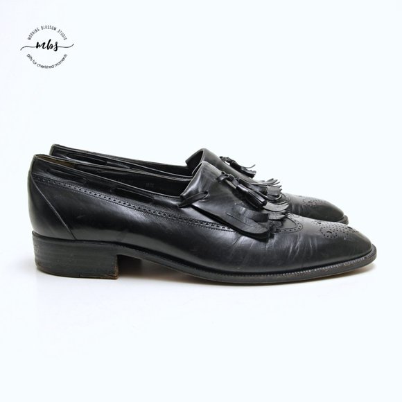 Bruno Magli Vernon Leather Tassel Loafers in Black - Picture 1 of 14